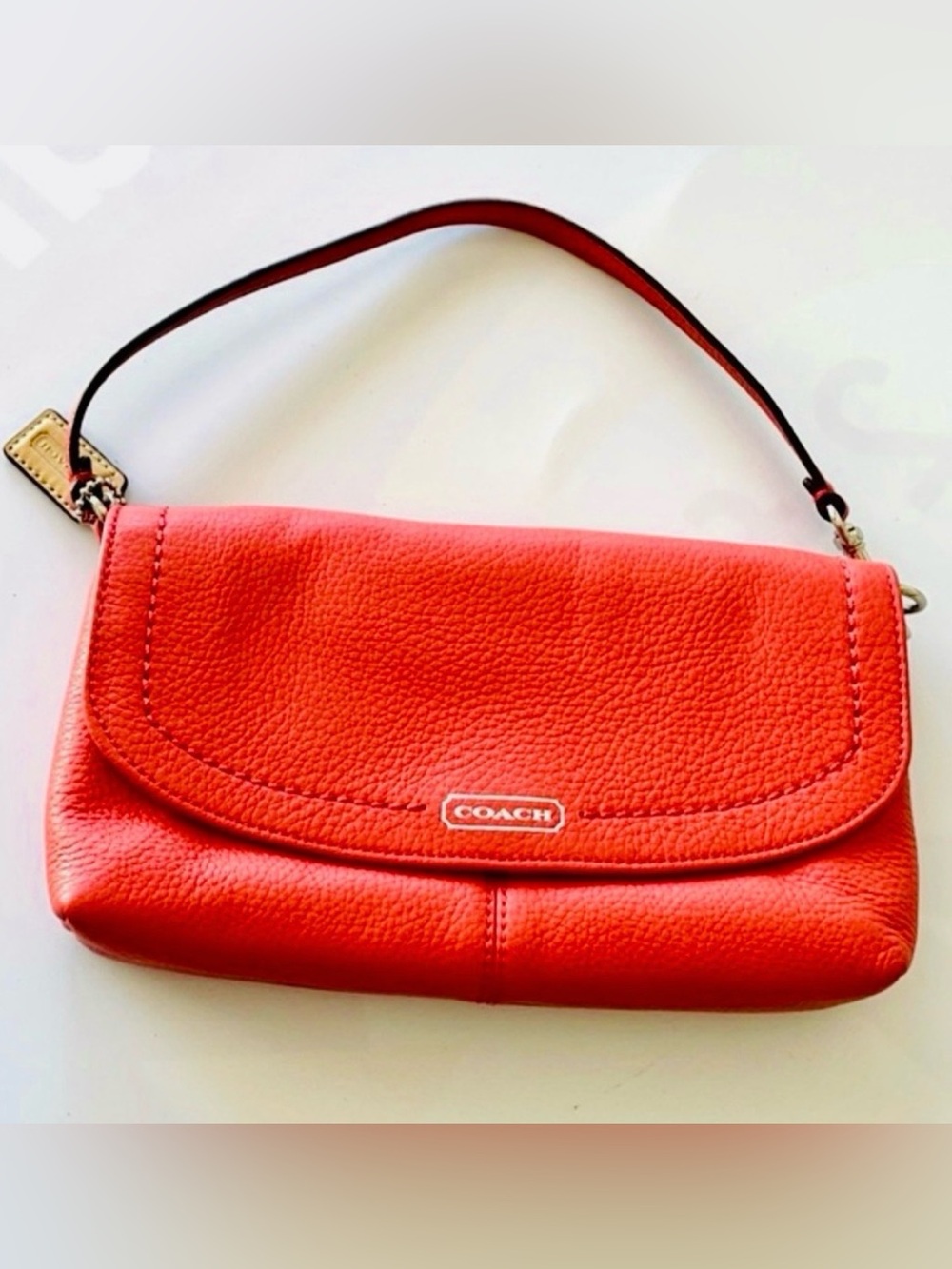 Coach Red Leather Wristlet Large